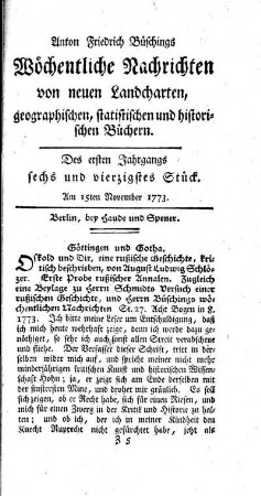 Sechs und vierzigstes Stück
