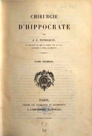 Chirurgie d'Hippocrate, 1
