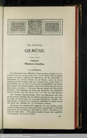 XIII. Kapitel. Gemüse