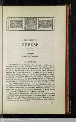 XIII. Kapitel. Gemüse