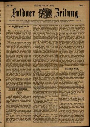 Ausgabe vom Montag, den 28. März 1887.