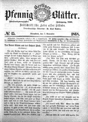 No. 45, Sonnabend, den 7. November