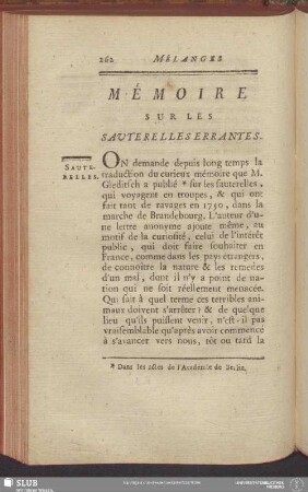 Mémoire Sur Les Sauterelles Errantes