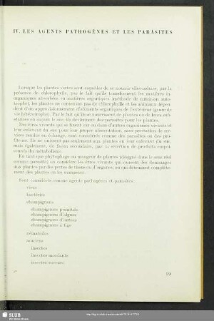 IV. Les Agents Pathogènes Et Les Parasites