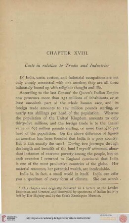 Caste in Relation to Trades and Industries