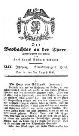 31. Stueck, 5. August 1850