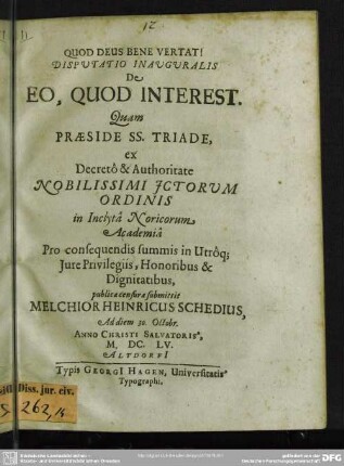 De eo, quod interest