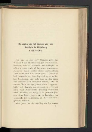 De kosten van het bouven van een Munthuis te Middelburg in 1363 — 1366
