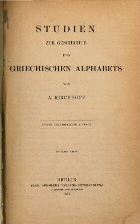 Studien zur Geschichte des griechischen Alphabets