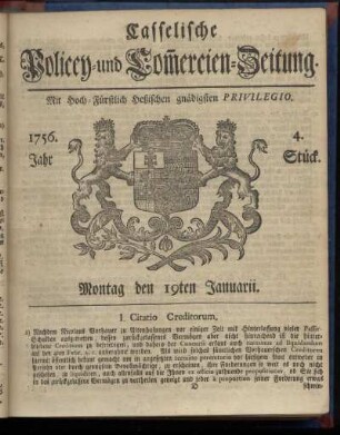 4. Stueck, Montag den 19ten Januarii 1756