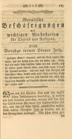 XVIII. Vorzüge treuer Diener Jesu