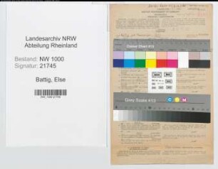 Entnazifizierung Else Battig, geb. 10.01.1905 (Lehrerin)
