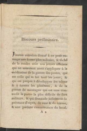 Discours préliminaire