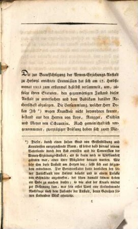 Bericht über die Armen-Erziehungs-Anstalt in Hofwyl.