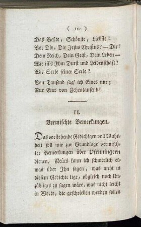 II. Vermischte Bemerkungen