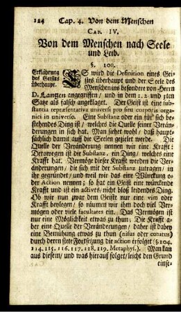 Cap. IV. Von dem Menschen nach Seele und Leib.