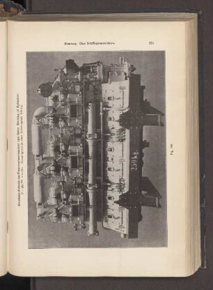 Zweitakt-Petroleum-Unterseebootsmotor von Gebr. Körting (6 Zylinder).