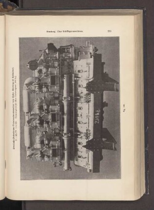 Zweitakt-Petroleum-Unterseebootsmotor von Gebr. Körting (6 Zylinder).