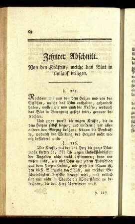 Zehnter Abschnitt. Von den Kräften, welche das Blut in Umlauf bringen
