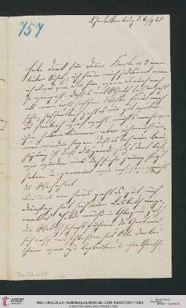 Briefwechsel Theodor Mommsen und Marie Mommsen geb. Reimer: Brief von Marie Mommsen an Theodor Mommsen