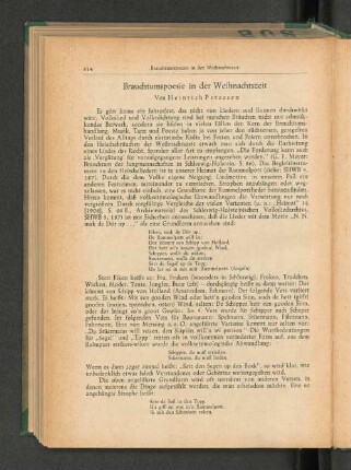 Brauchtumspoesie ind er Weihnachtszeit