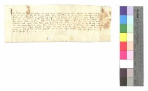 Ritter Ulrich von Alfingen (Ahelfingen), genannt von Jurech (?), ? überläßt der Abtei Ellwangen den Heiligenpfleger Ulrich Reinhart zu Kochen mit allem Rechte auf dessen Leib und Gut.