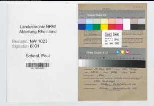 Entnazifizierung Paul Schaaf , geb. 28.08.1892 (Haendler)