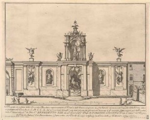 Prospetto in veduta della Seconda Macchina rappresentante il Tempio dell'Onore (Der Tempel der Ehre; zweite ephemere Architektur anlässlich der "Festa della Chinea" im Jahr 1724 in Rom)