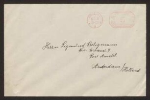 Briefumschlag der Soncino-Gesellschaft, adressiert an Sigmund Seeligmann (1873-1940)