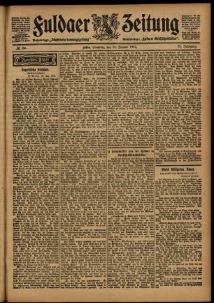 Zweite Ausgabe vom Samstag, den 30. Januar 1904.