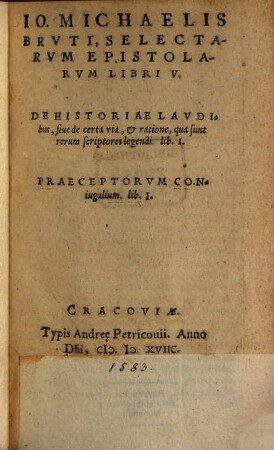 Io. Michaelis Brvti, Selectarvm Epistolarvm Libri V