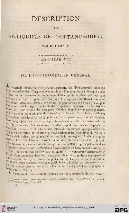Description des antiquités de l’Heptanomide (I)