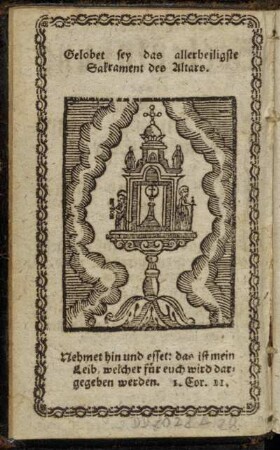 Gelobet sey das allerheiligste Sakrament des Altars.