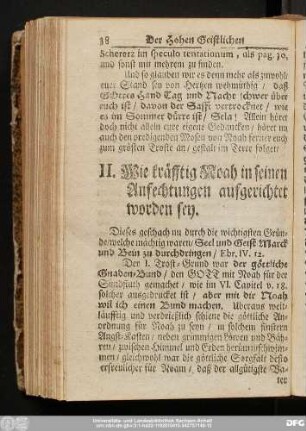 II. Wie kräfftig Noah in seinen Anfechtungen aufgerichtet worden sey.