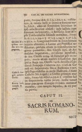 Caput II. De Sacris Romanorum