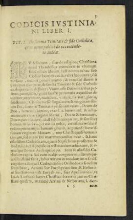 Codicis Iustiniani Liber I.