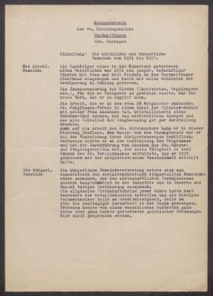 Kriegschronik der ev. Kirchengemeinde Onstmettingen (Dek. Balingen), verfasst von Pfarrverweser Buhr.