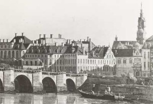 Dresden vom rechten Elbufer unterhalb der Augustusbrücke : Canaletto: Dresden vom rechten Elbufer unterhalb der Augustusbrücke, 1748