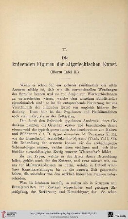 II. Die knieenden Figuren der altgriechischen Kunst