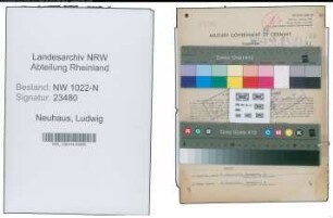 Entnazifizierung Ludwig Neuhaus , geb. 31.08.1886 (Metzger)