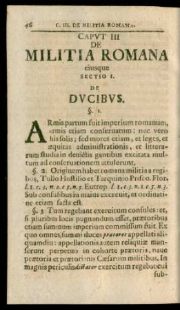 Caput III. De Militia Romana