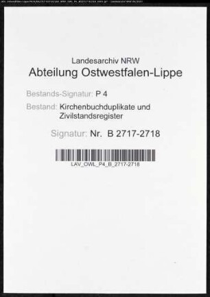 Heiratsbelege zum Zivilstandsregister von Rhynern (H 1810)