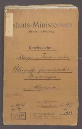 Übergriffe französischer Besatzungen; Allgemeines