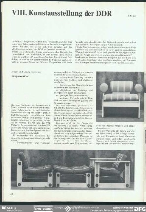 Simplexmöbel : VIII. Kunstausstellung der DDR