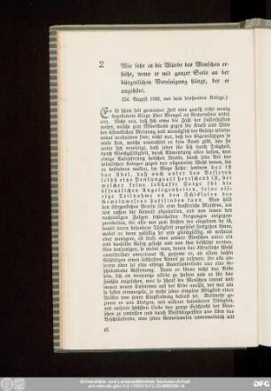 2. [Wie sehr es die Würde des Menschen erhöht, wenn er mit ganzer Seele an der bürgerlichen Vereinigung hängt, der er angehört.]