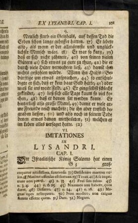 101-110, VI. Imitationes Ex Lysandri.