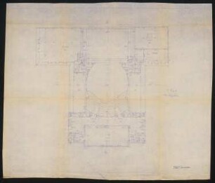 Städtische Bühne, Hildesheim Wiederaufbau: Grundriss 2. Rang 1:100