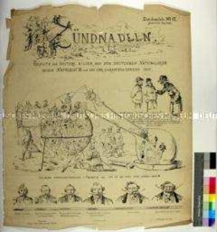 Bilderbogen mit Karikaturen auf Kaiser Napoleon III. und die Folgen des Deutsch-Französischen Krieges für Frankreich