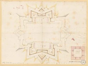 [Pläne von Königshofen], Nr. 5: [Projektierte Befestigungsanlagen mit Pulvermagazin] - BSB Cod.icon. 180 uux(5