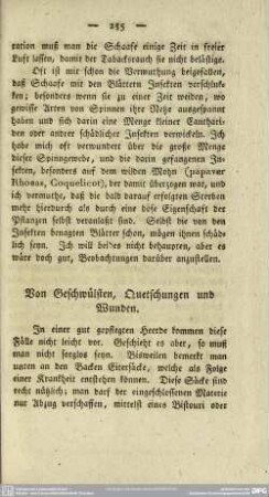 Von Geschwülsten, Quetschungen und Wunden